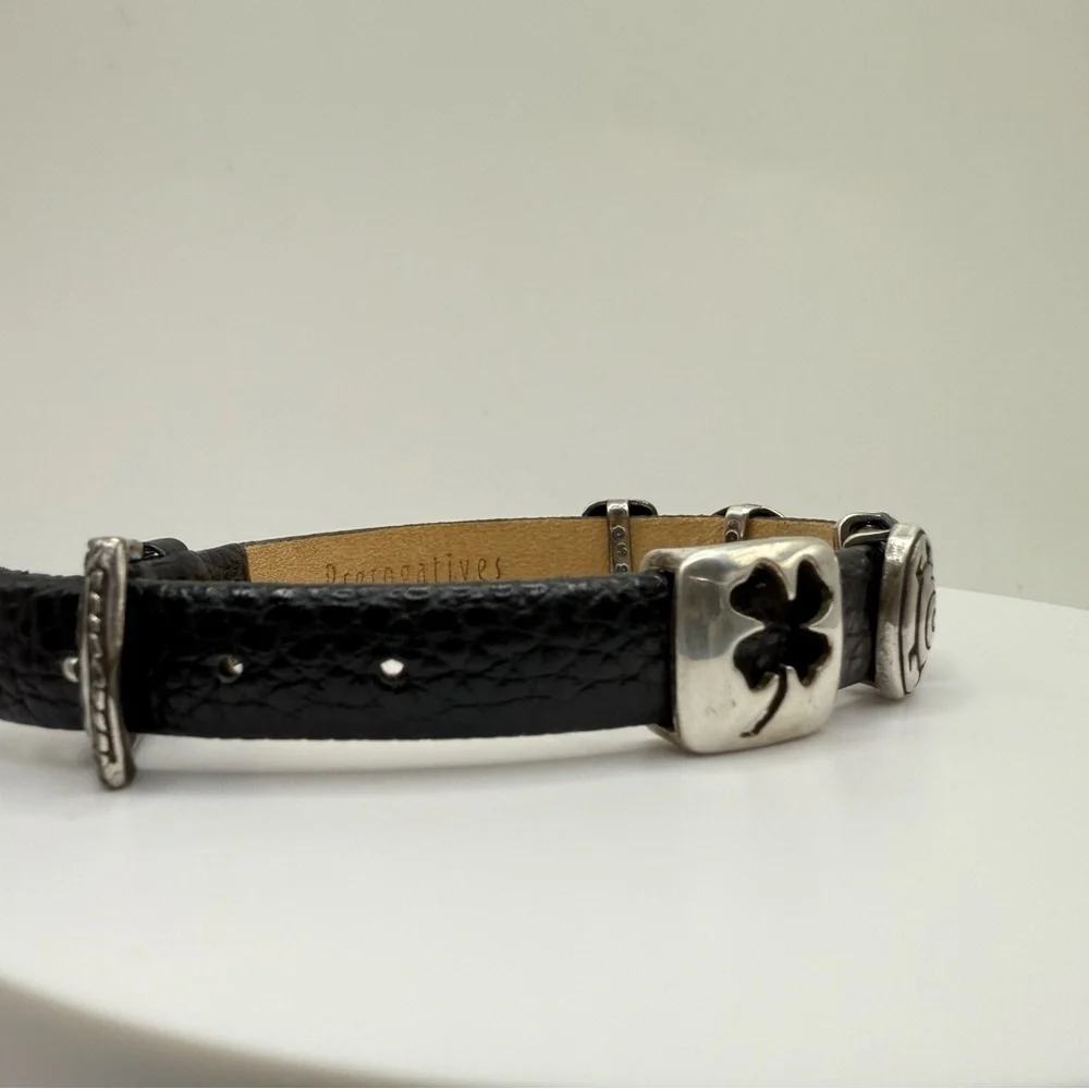 Prerogatives Black Leather Charm Bracelet – Southwestern Silver